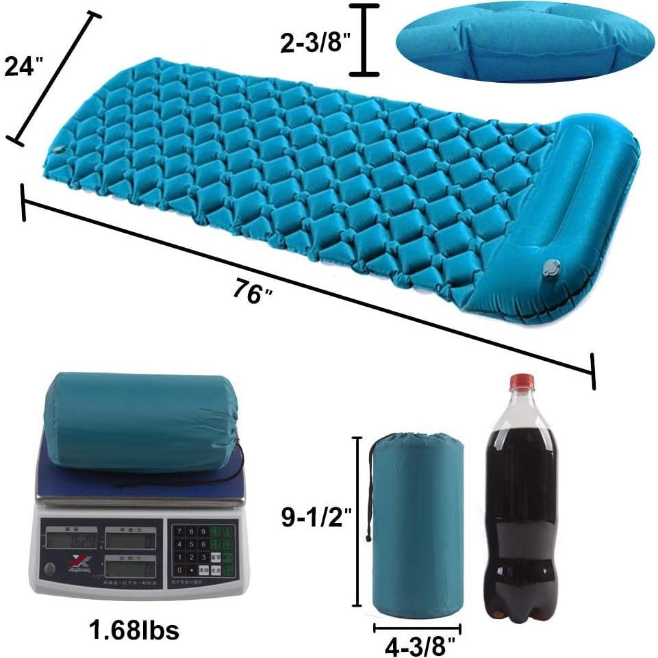 Estera Inflable Star Smart para Camping 193x61x6 cm Azul Pavo Real