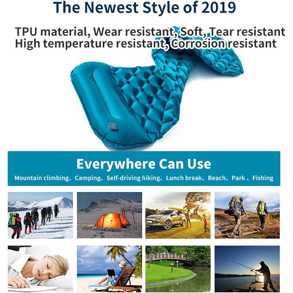 Estera Inflable Star Smart para Camping 193x61x6 cm Azul Pavo Real