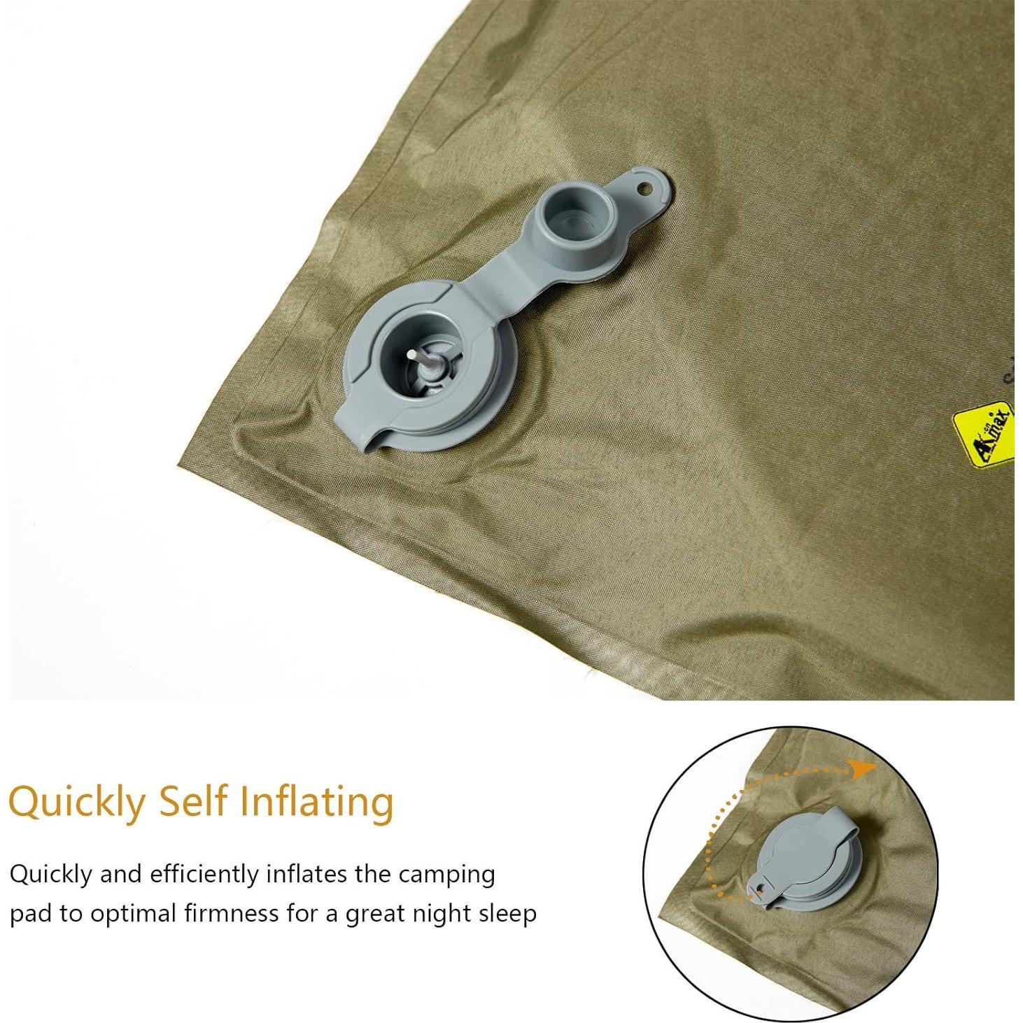 Colchón de Camping Autoinflable Akmax.cn Verde Oliva 172.72x55.88cm