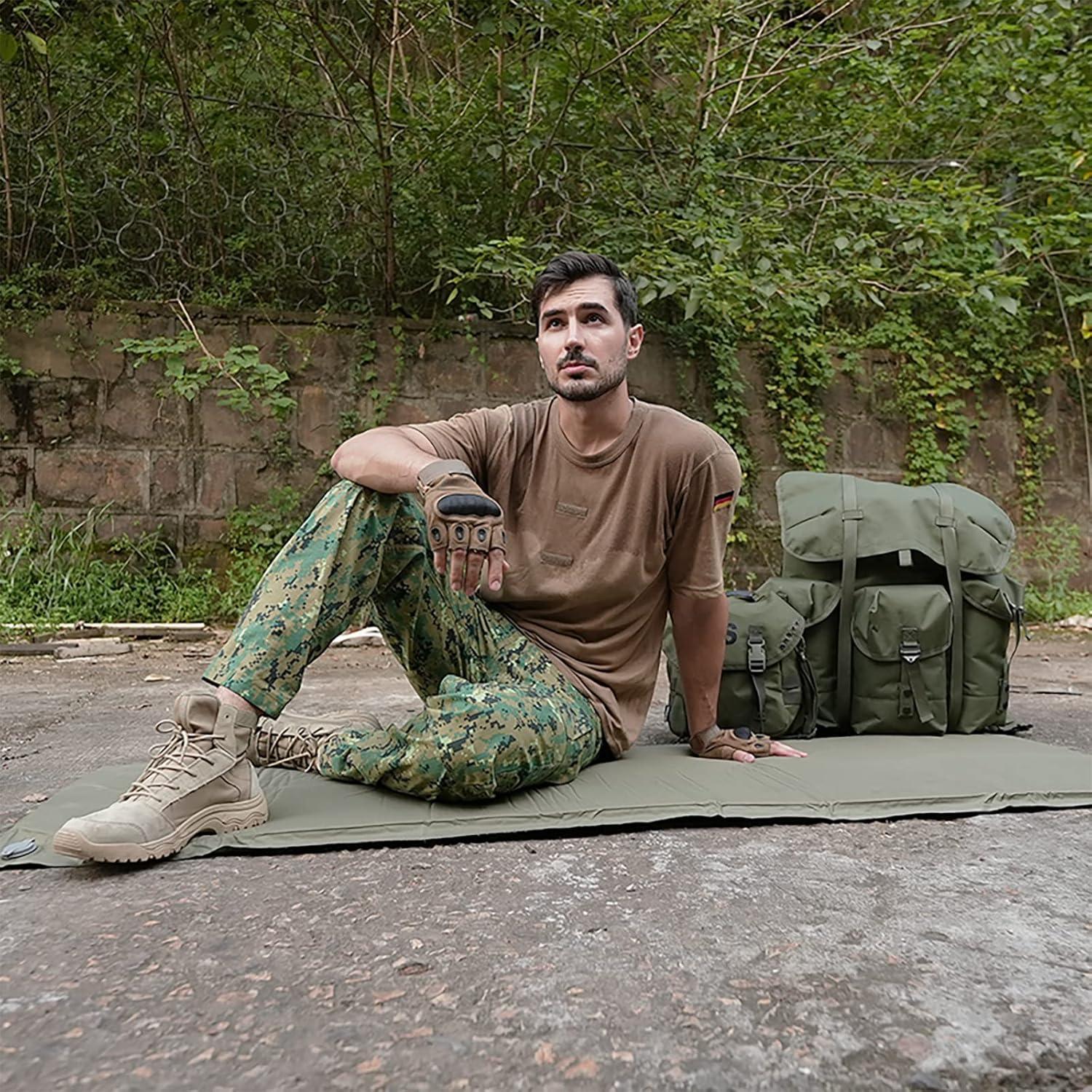 Colchón de Camping Autoinflable Akmax.cn Verde Oliva 172.72x55.88cm