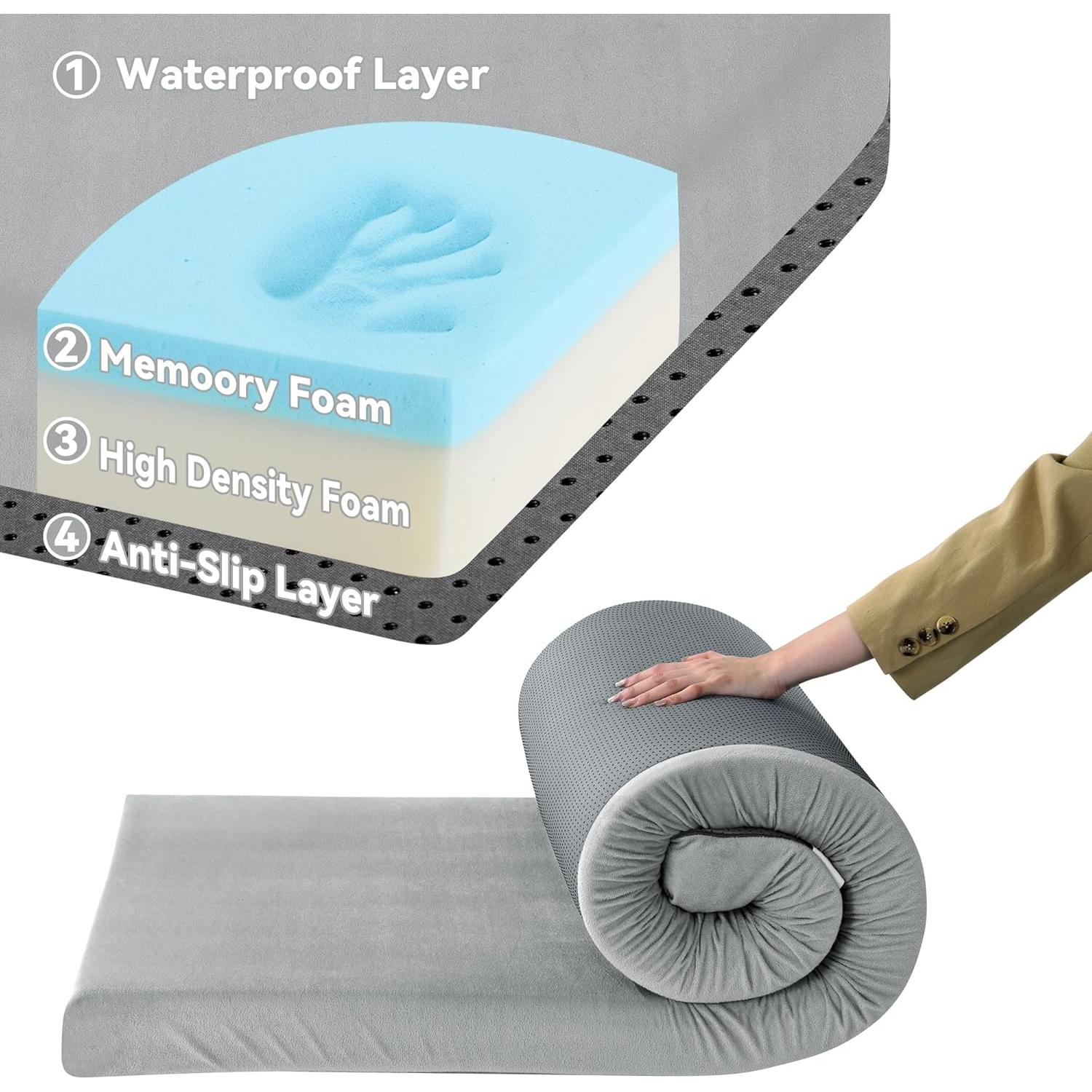 Colchón de Camping MABOZOO 182x61 cm Espuma de Memoria 7.6 cm