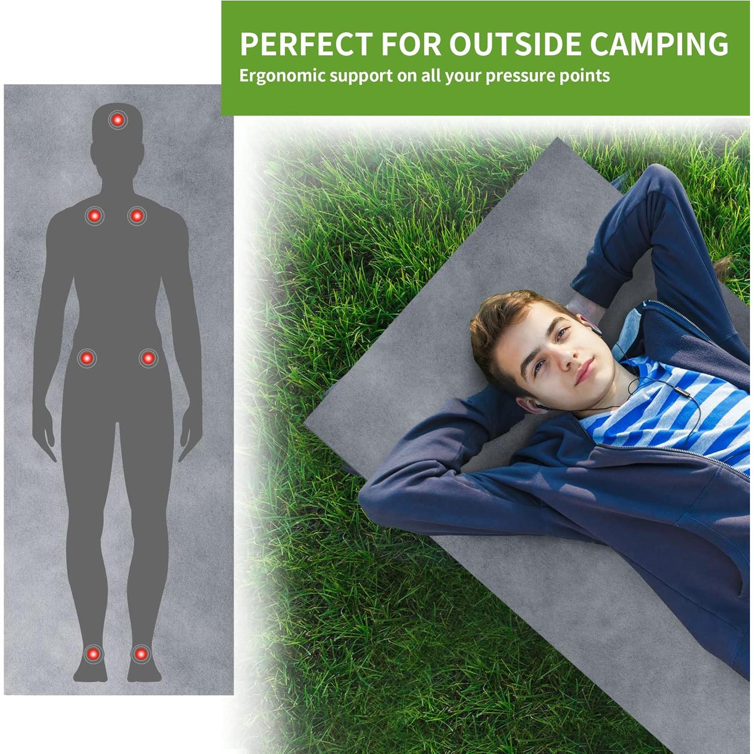 Colchón de Camping TONAHUTU 183x61 cm Espuma de Memoria