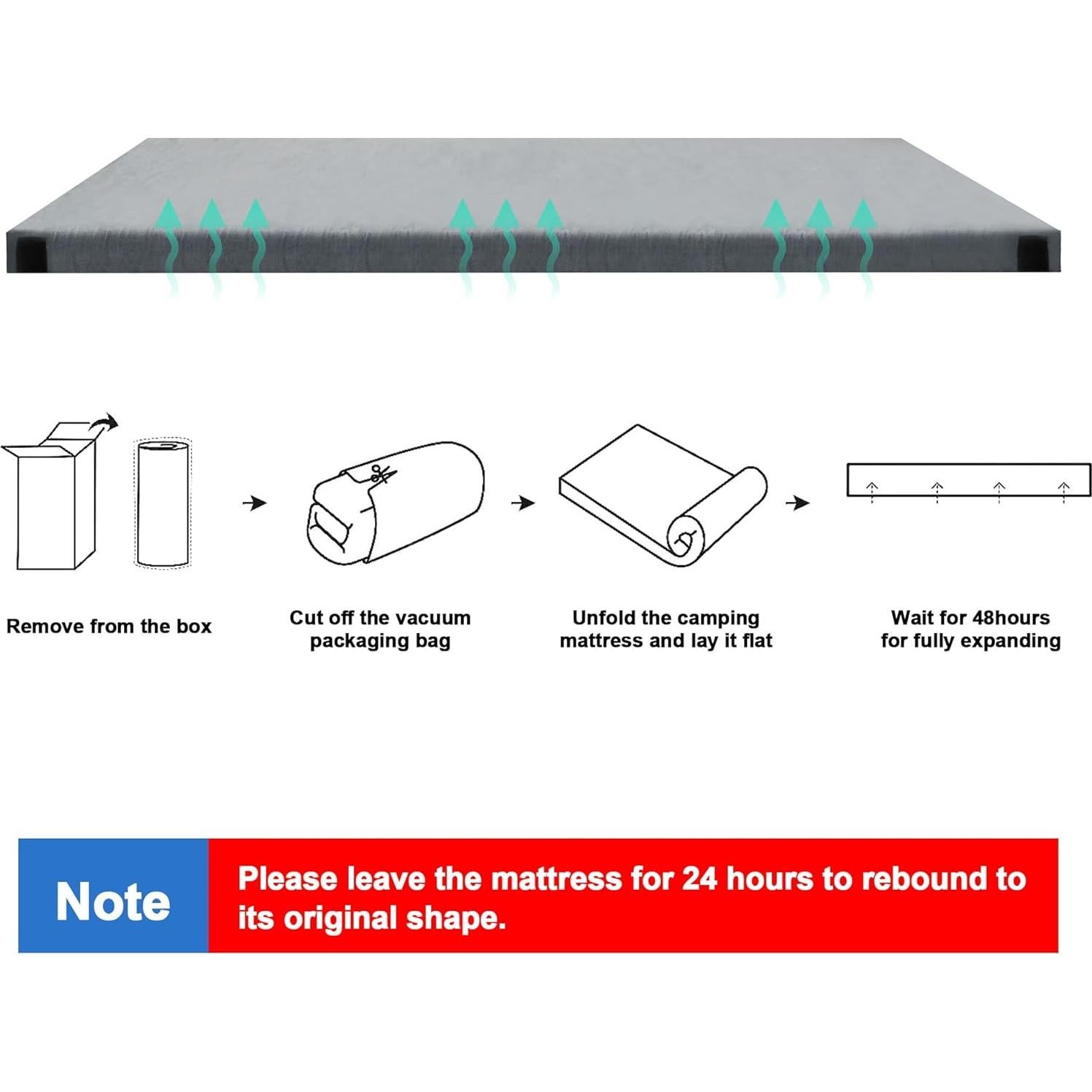 Colchón de Camping TONAHUTU 183x61 cm Espuma de Memoria
