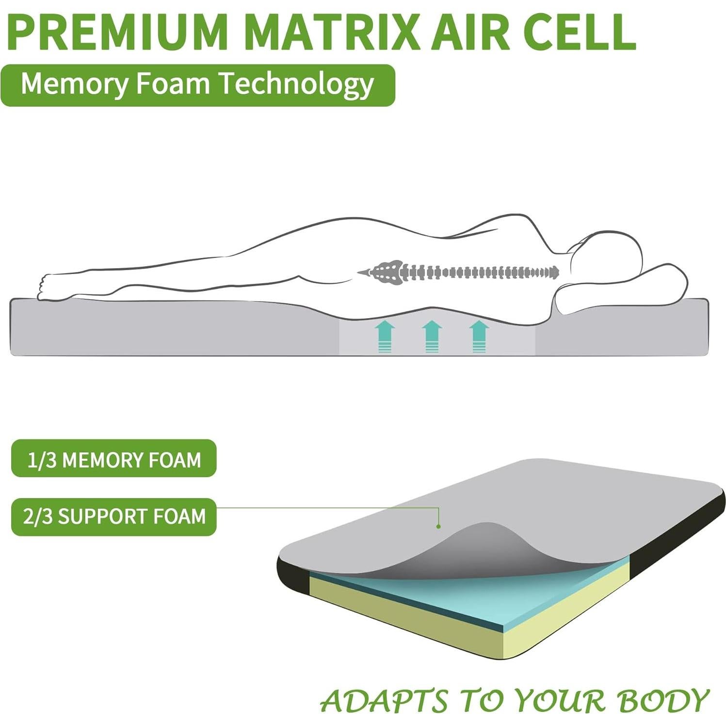 Colchón de Camping TONAHUTU 183x61 cm Espuma de Memoria