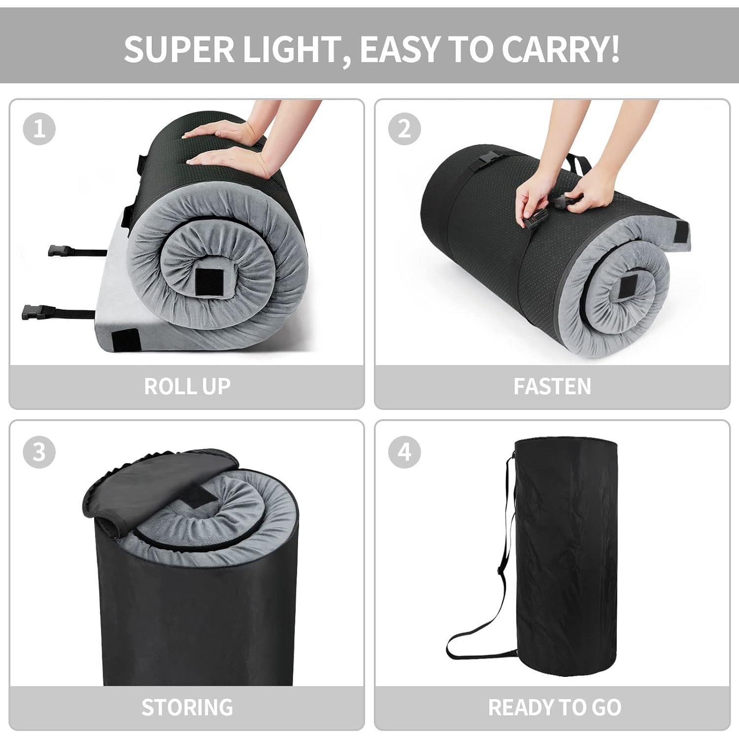 Colchón de Camping TONAHUTU 183x61 cm Espuma de Memoria