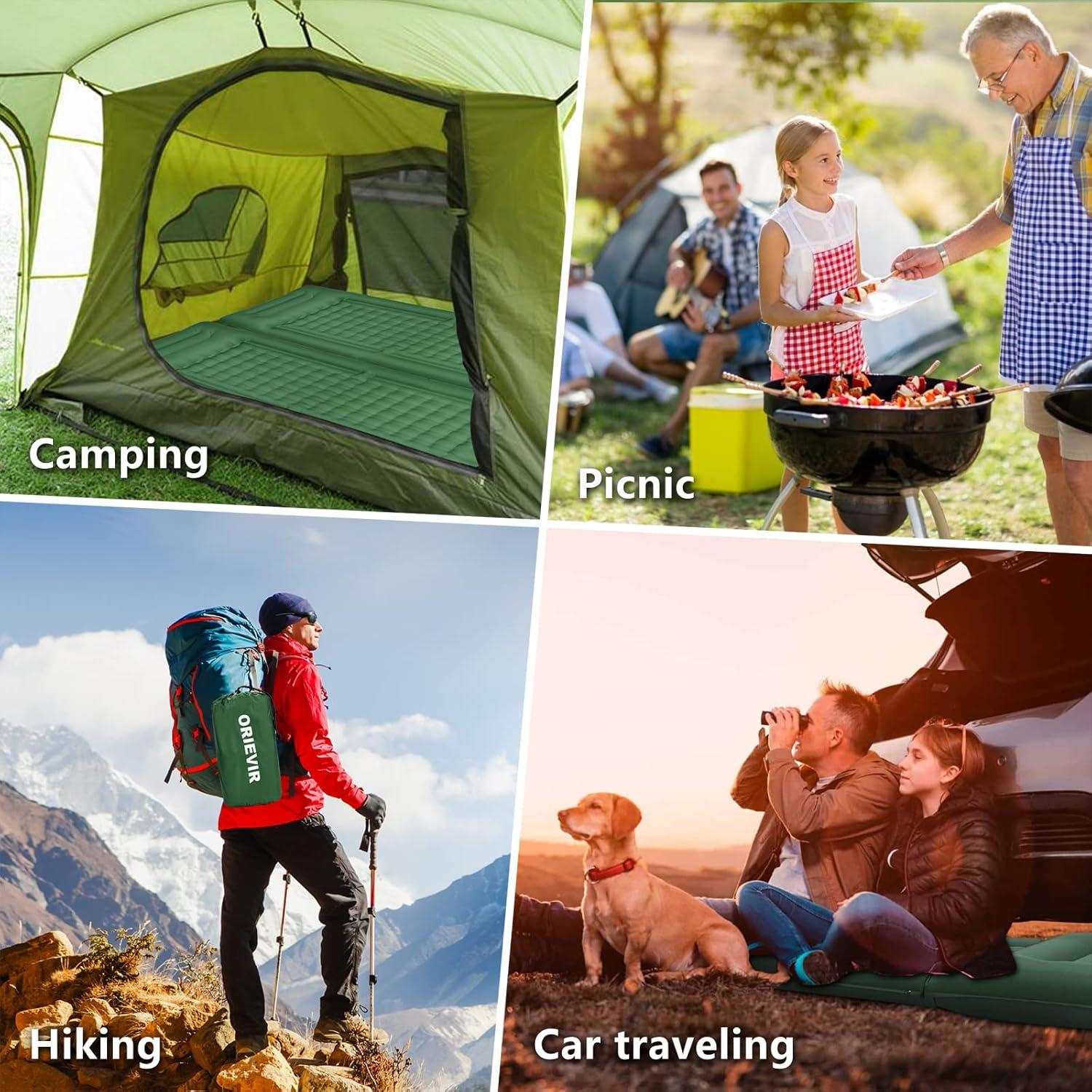 Colchón de Camping Inflable ORIEVIR SF-C01 13 cm Verde