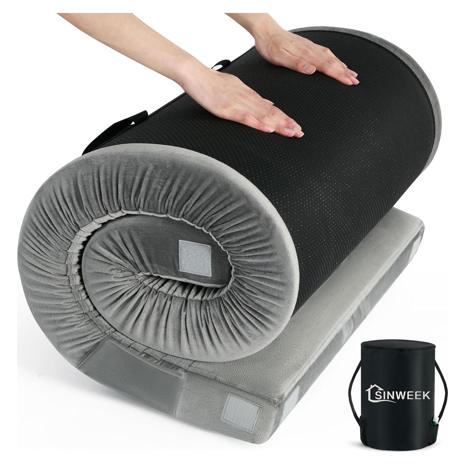 Colchón de Camping Sinweek 3" Espuma Viscoelástica Impermeable