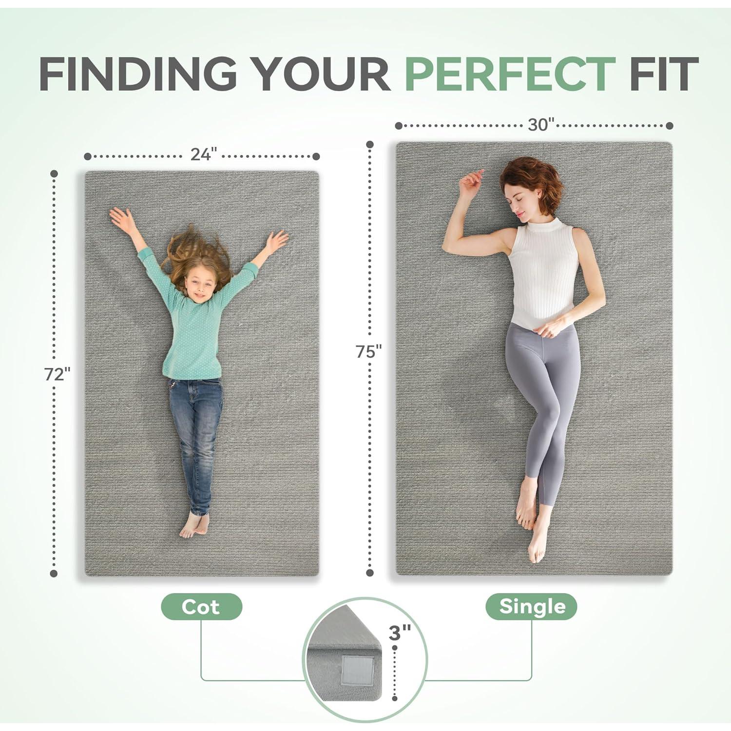 Colchón de Camping Sinweek 3" Espuma Viscoelástica Impermeable