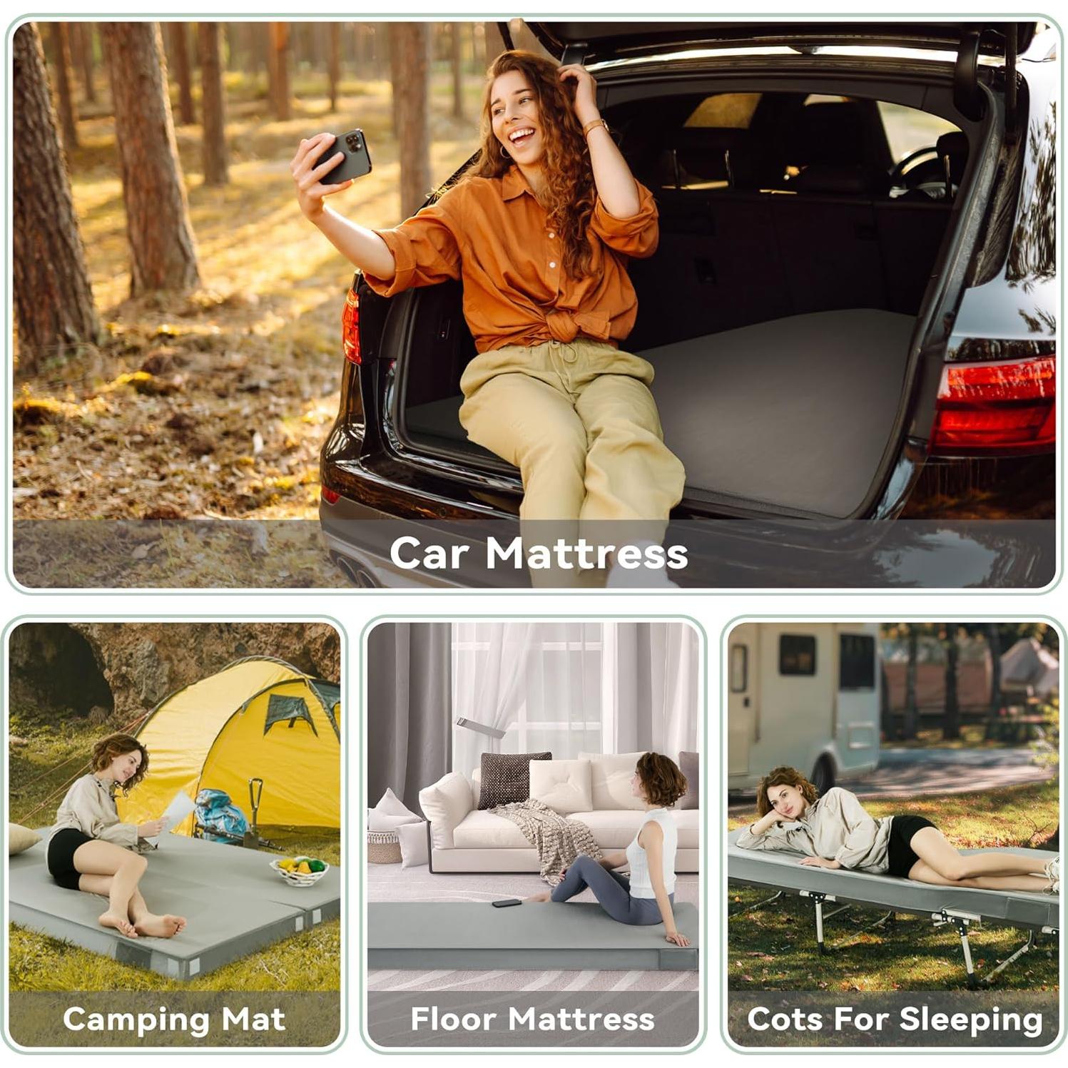 Colchón de Camping Sinweek 3" Espuma Viscoelástica Impermeable