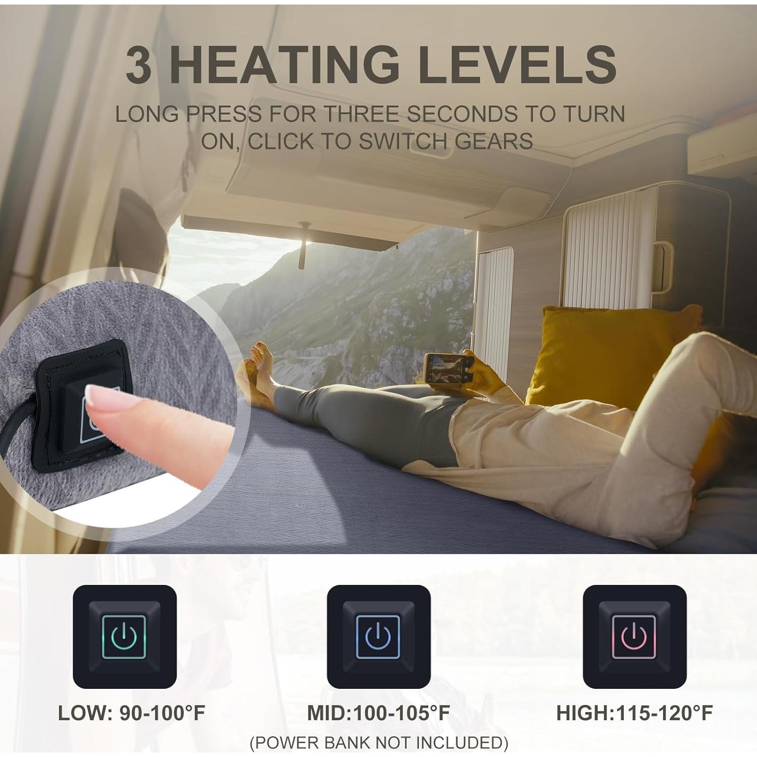 Colchón de Camping Calentado Meulbaty 182.88x60.96 cm