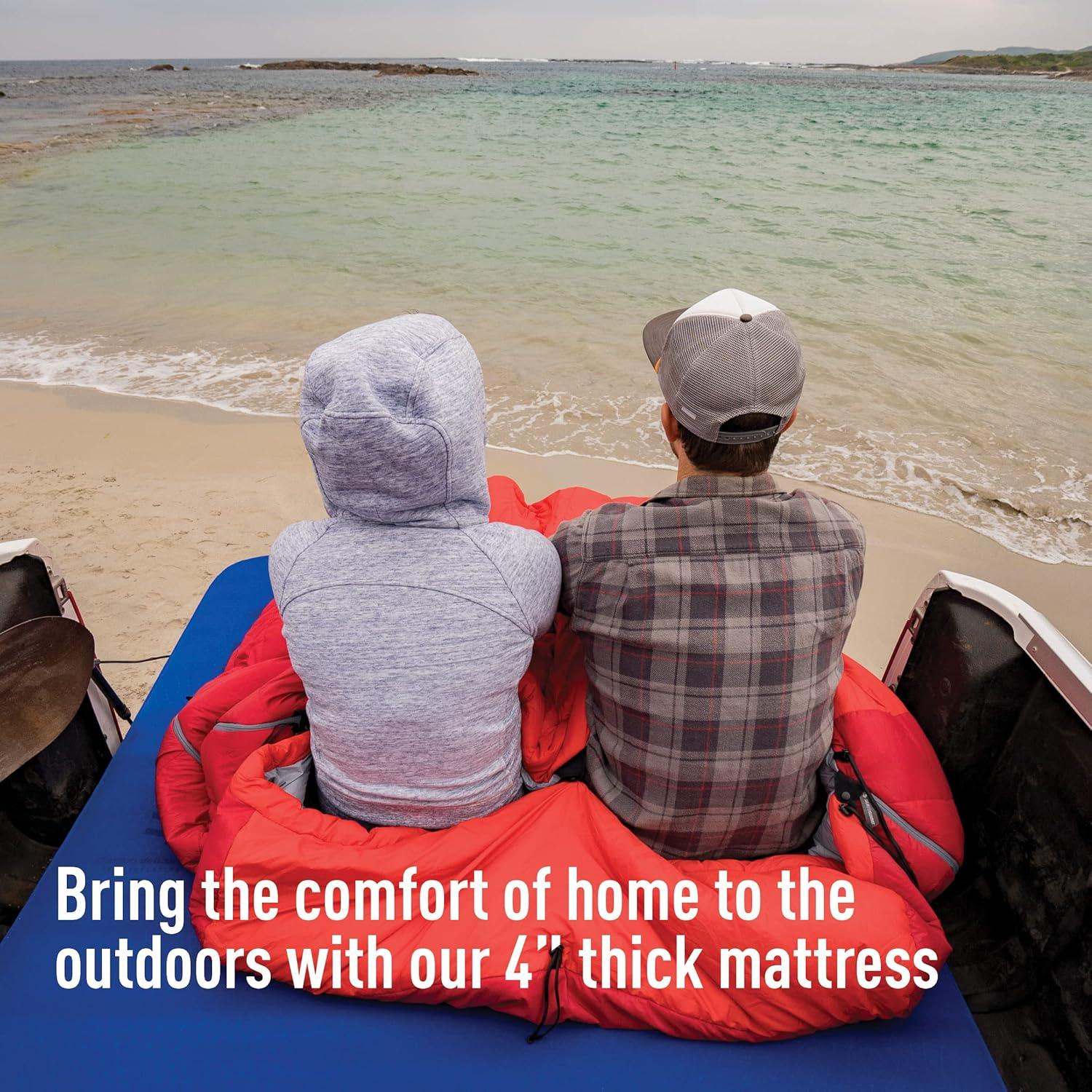 Sea to Summit Comfort Deluxe Self-Inflating Foam Double Sleeping Pad, Byron Blue