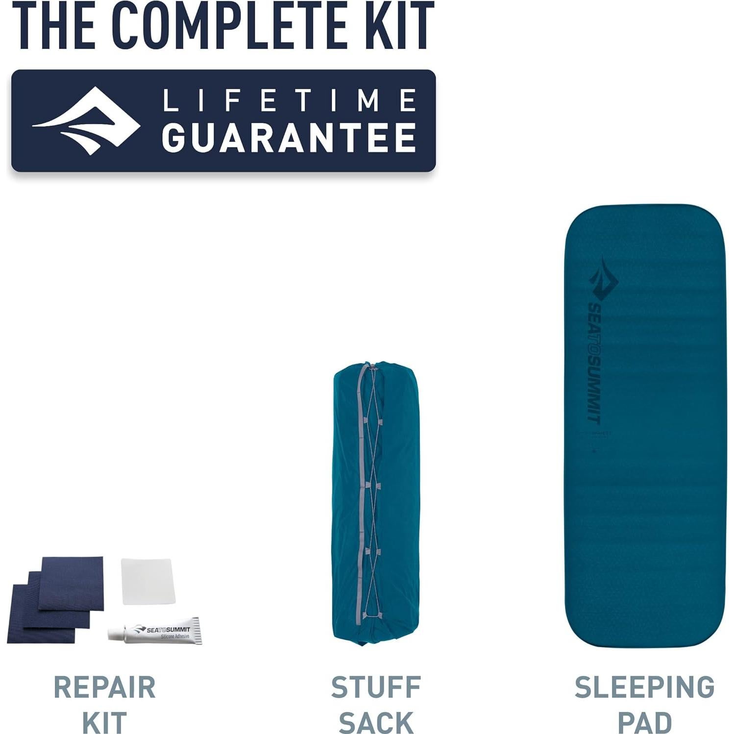 Sea to Summit Comfort Deluxe Self-Inflating Foam Double Sleeping Pad, Byron Blue