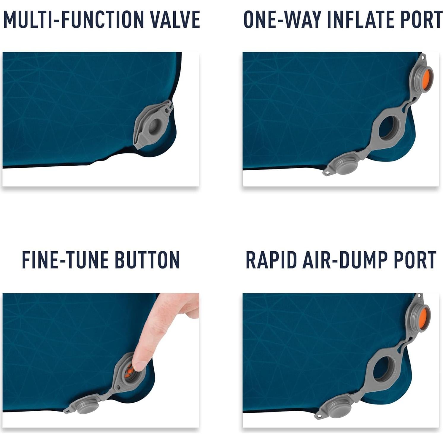 Sea to Summit Comfort Deluxe Self-Inflating Foam Double Sleeping Pad, Byron Blue