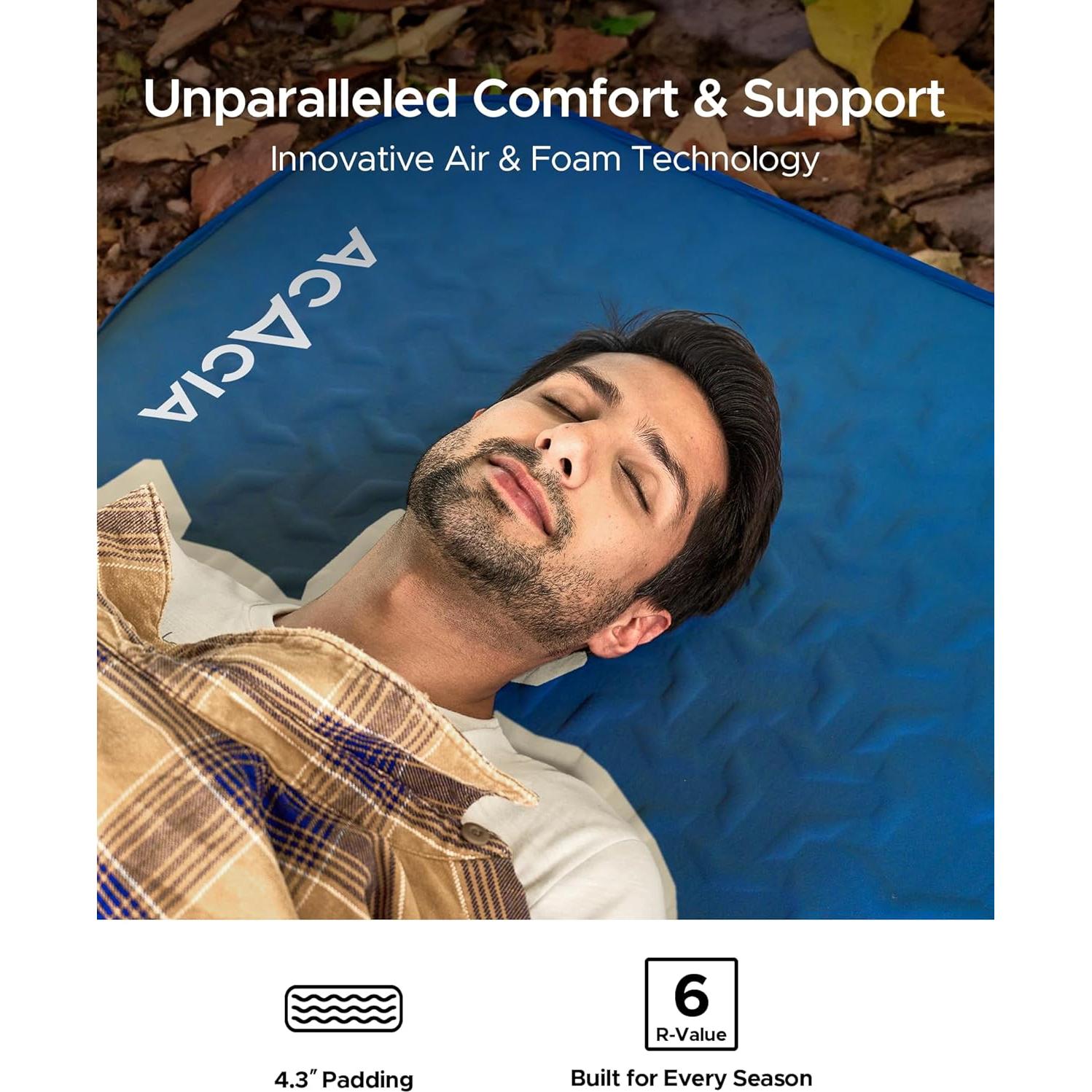 Almohadilla de Dormir Autoinflable ACACIA TW52BU1 Azul 4.3 cm