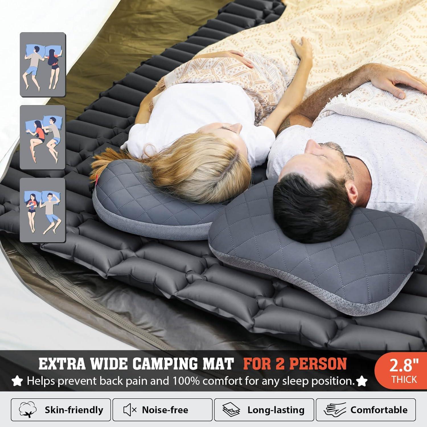 Colchón Inflable Doble Hikenture 183x127 cm 1.27 kg Impermeable