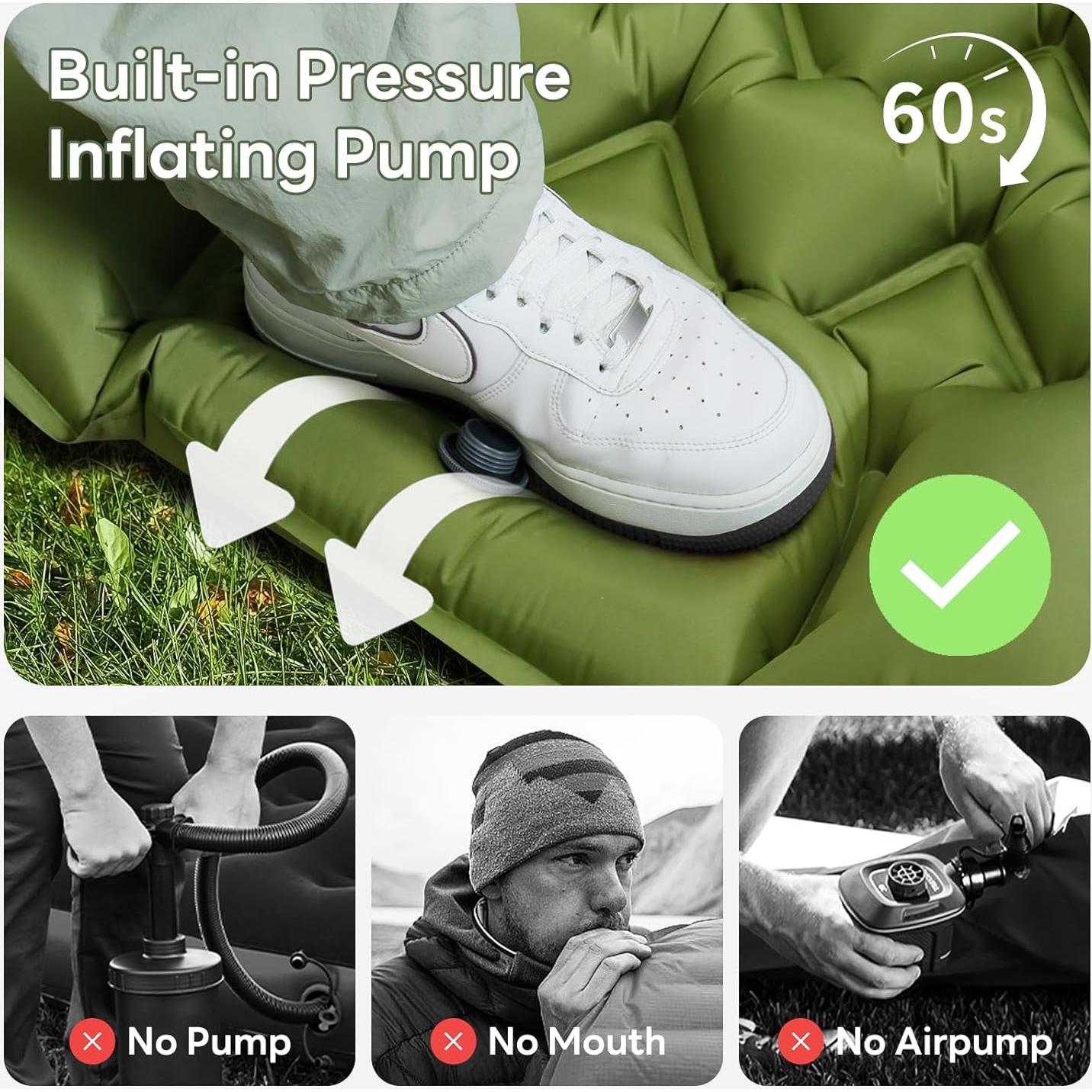 Colchón de Camping Doble Kdti 5" con Almohada y Bomba