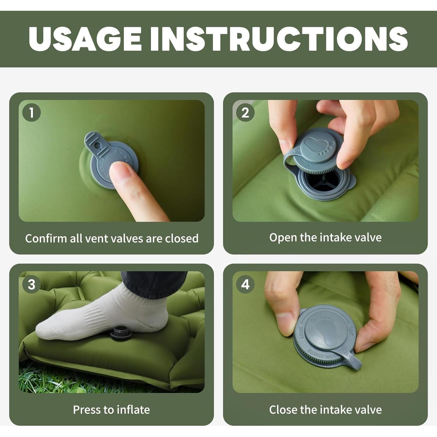 Colchón de Camping Doble Kdti 5" con Almohada y Bomba