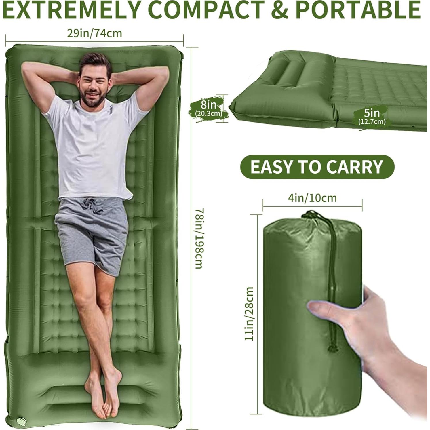 Almohadilla Inflable de Camping SEVNPRIME CQSD001 198x74cm