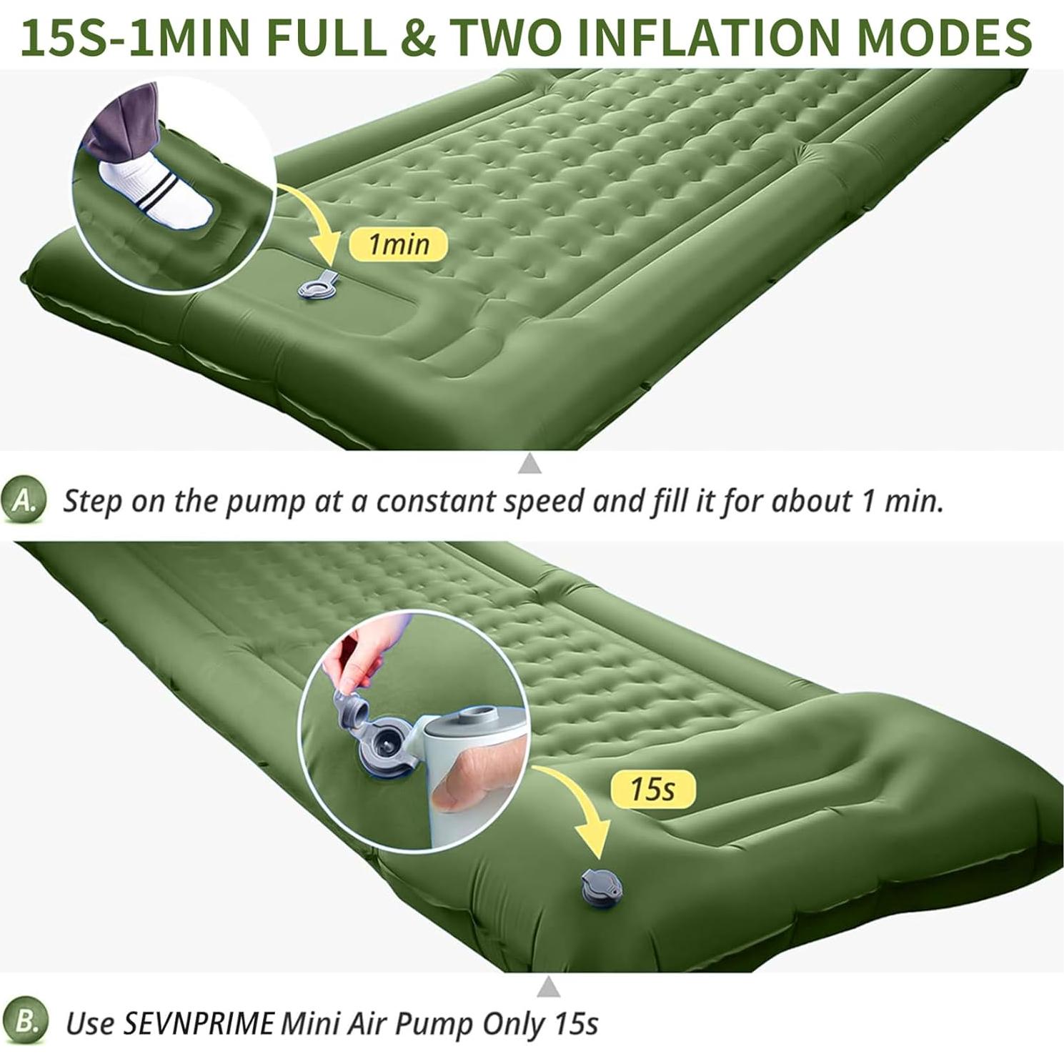 Almohadilla Inflable de Camping SEVNPRIME CQSD001 198x74cm
