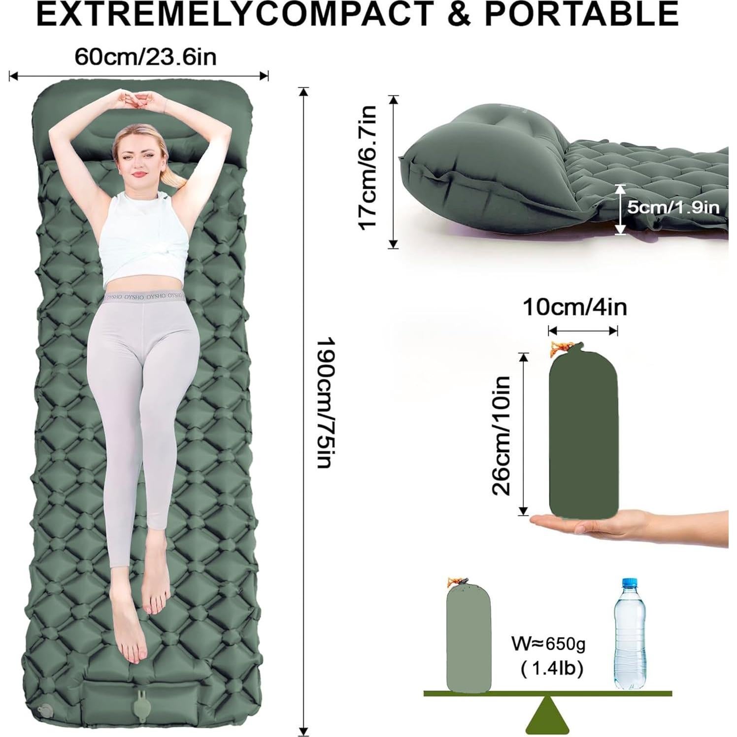 Colchón Inflable Monaker B5101 - Camping Individual 190x60cm