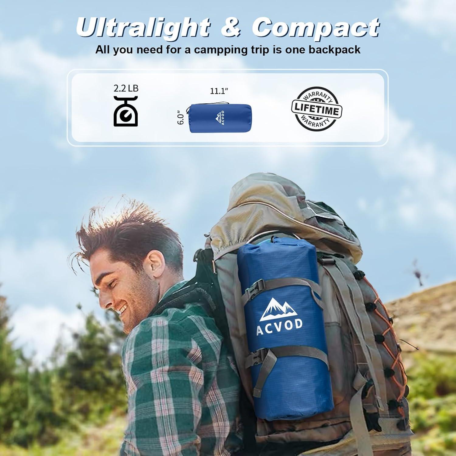 Colchón Inflable de Camping ACVOD T12-BLUE 11.94 cm