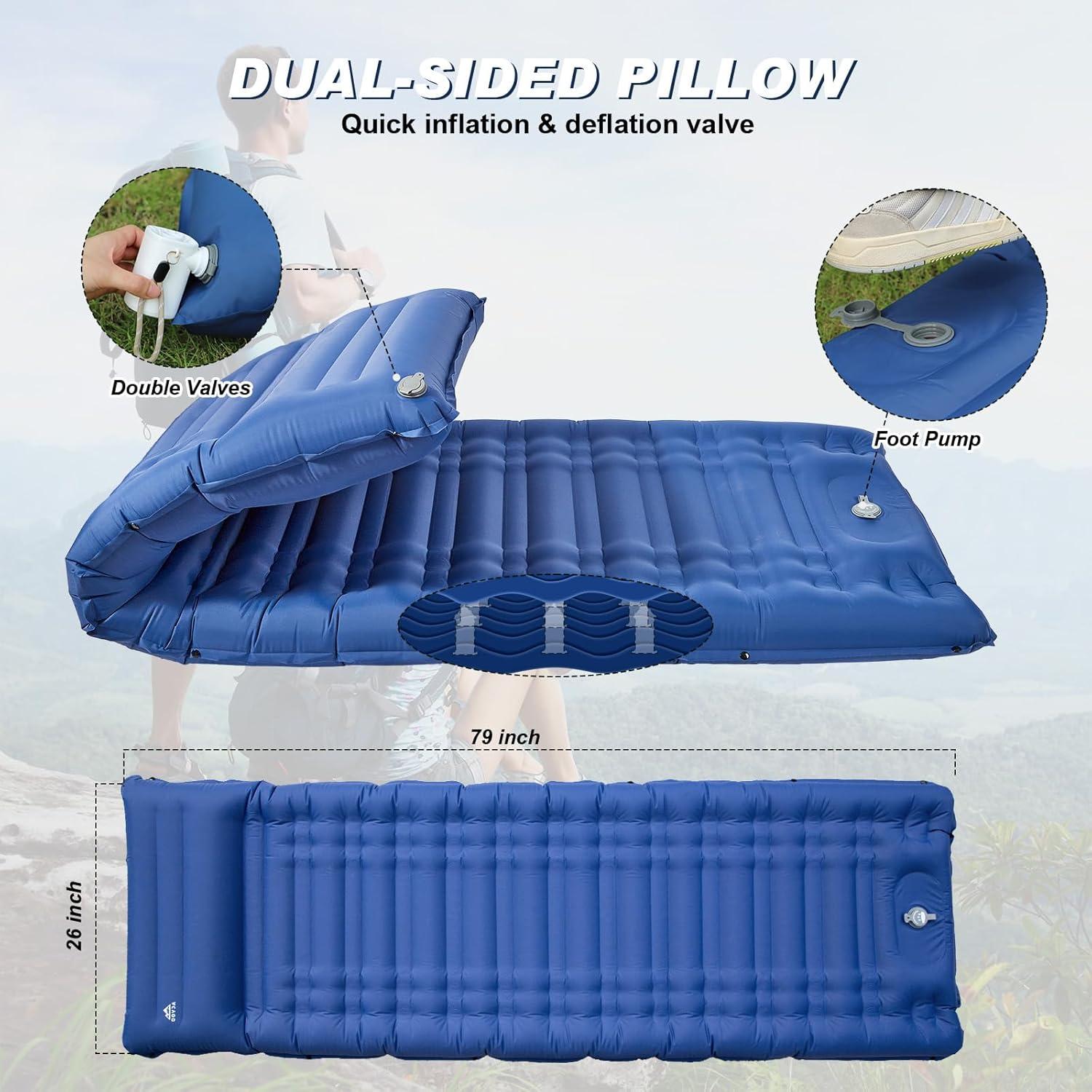 Colchón Inflable de Camping ACVOD T12-BLUE 11.94 cm