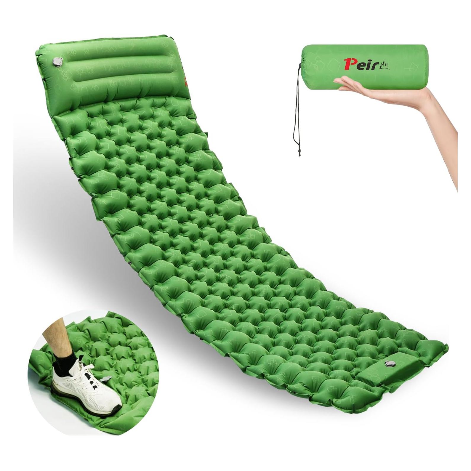 Almohadilla de Camping Inflable Peirhw 200x68.5cm con Cojín