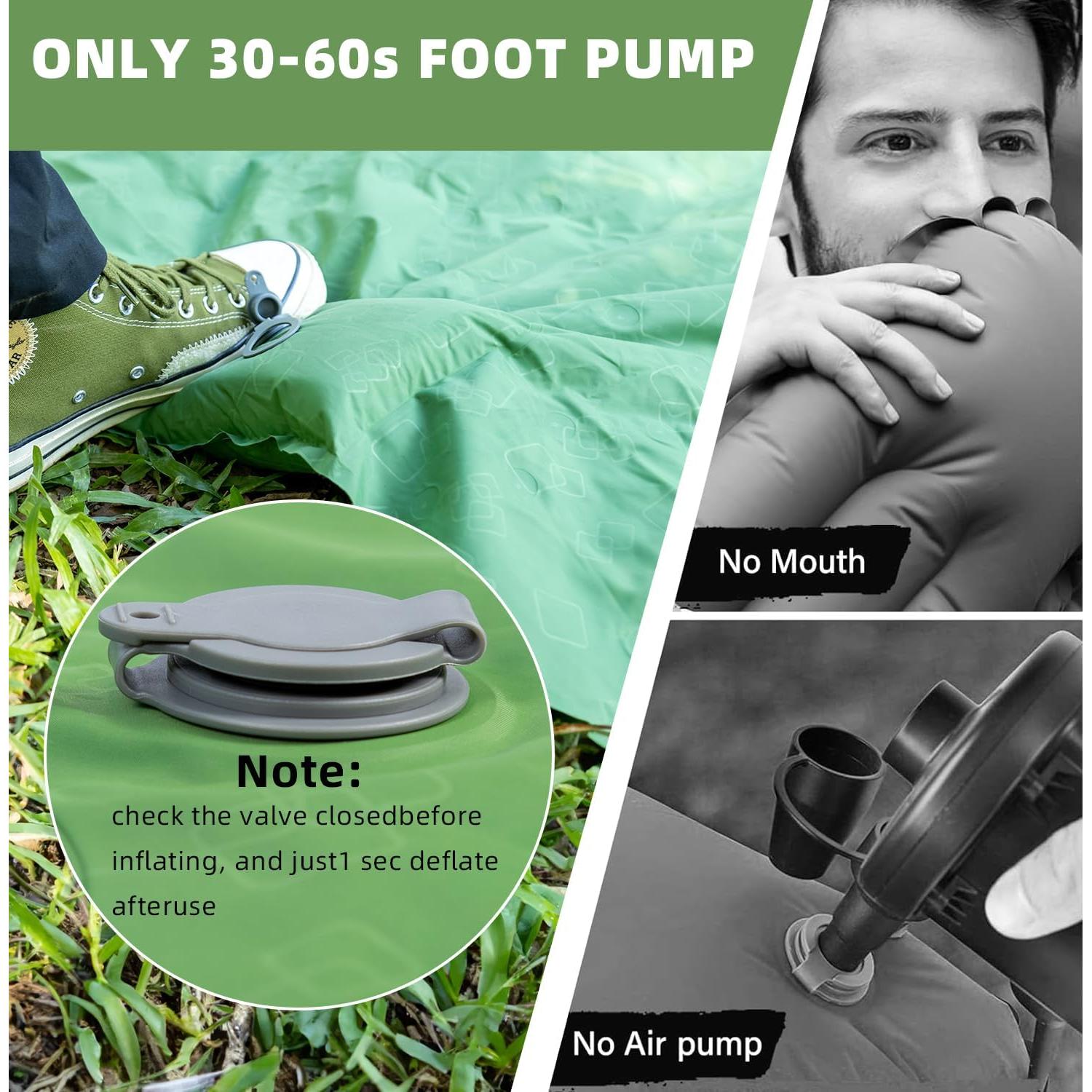 Almohadilla de Camping Inflable Peirhw 200x68.5cm con Cojín