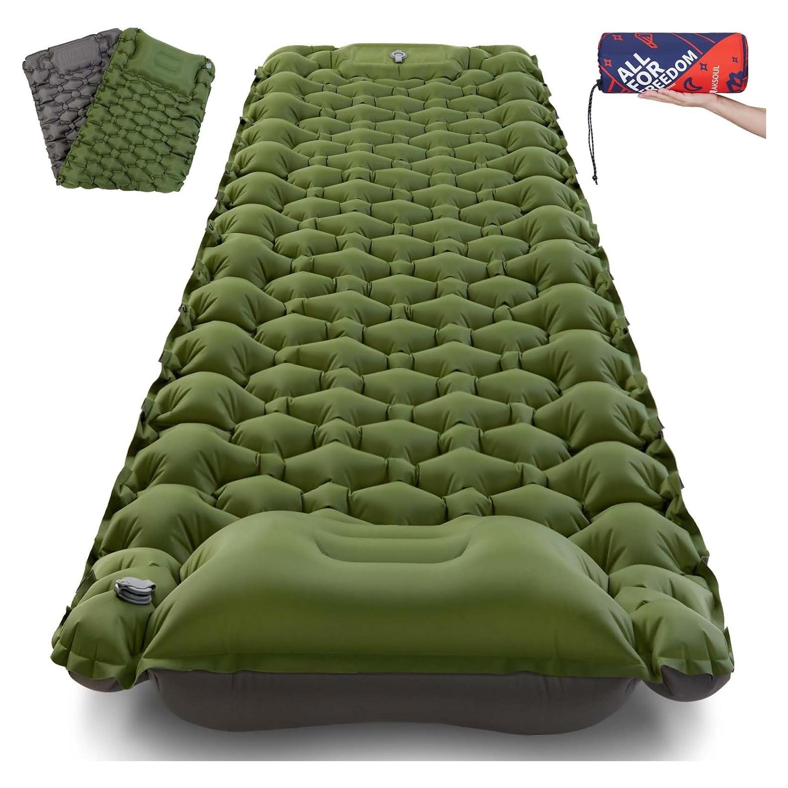 Almohadilla de Dormir AKSOUL Autoinflable 3.94" Gruesa Camping