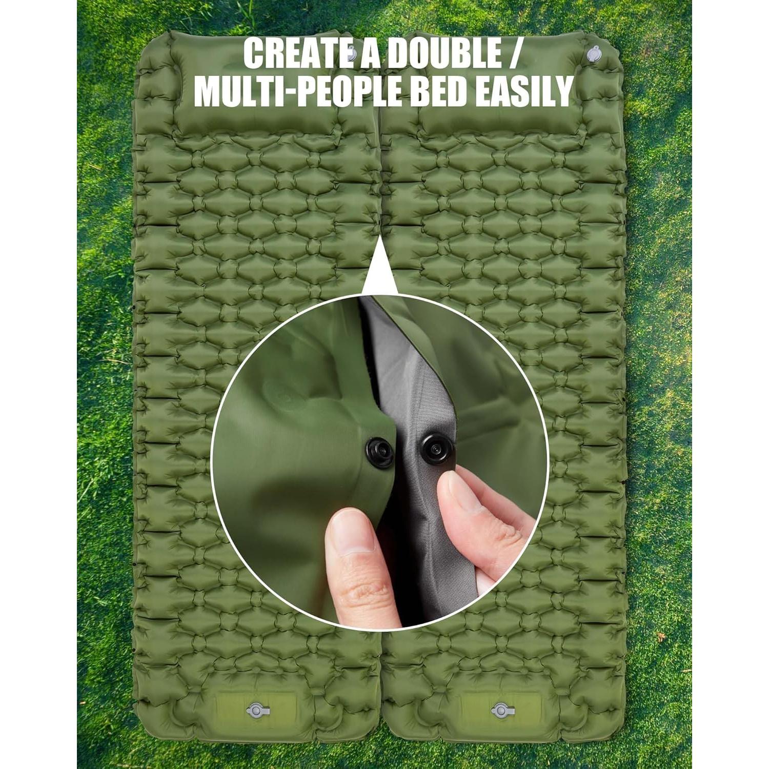 Almohadilla de Dormir AKSOUL Autoinflable 3.94" Gruesa Camping