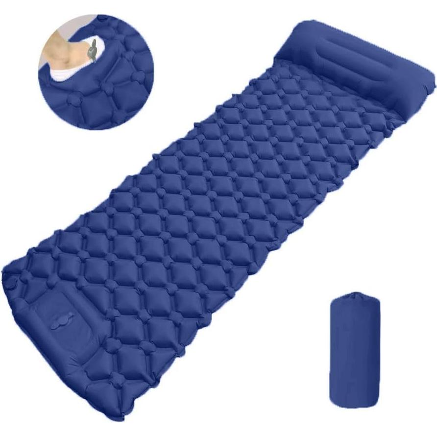Ultralight Inflatable Camping Sleeping Pad – Compact Built-in Pillow,Waterproof & Durable –Connects to Double Bed and Ideal for Camping, Hiking & Outdoor Adventures