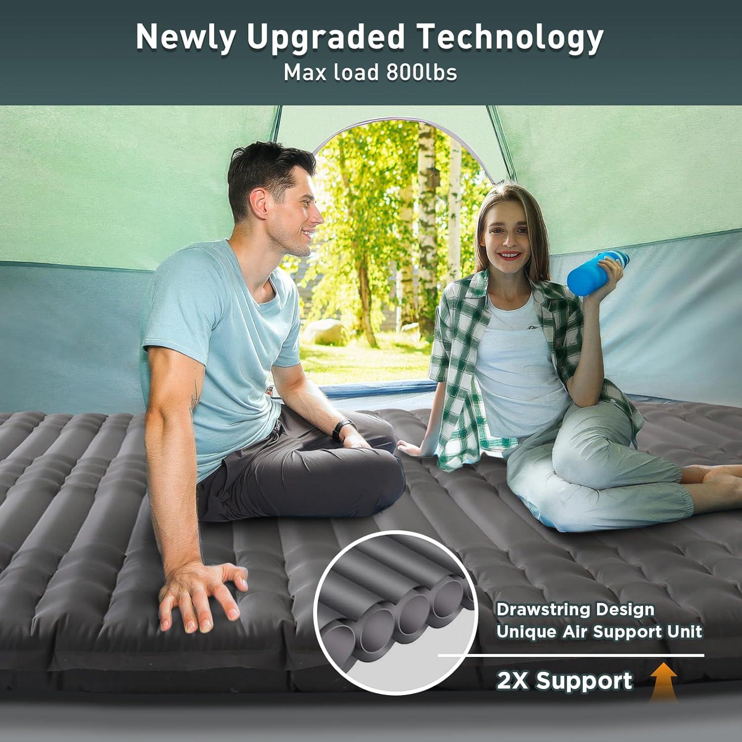 Almohadilla Doble Inflable Elegear 4" para Camping Gris