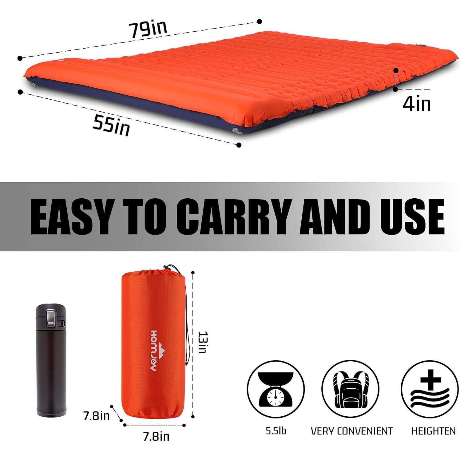 Colchoneta Inflable de Camping GGOV SD 10 cm Grosor 363 kg