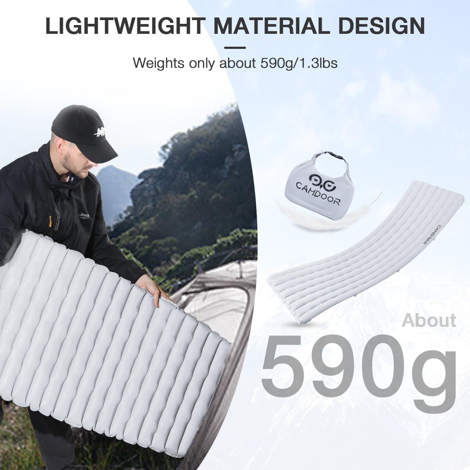 Colchoneta Inflable Aislada CAMDOOR 190x65cm 10cm 200kg