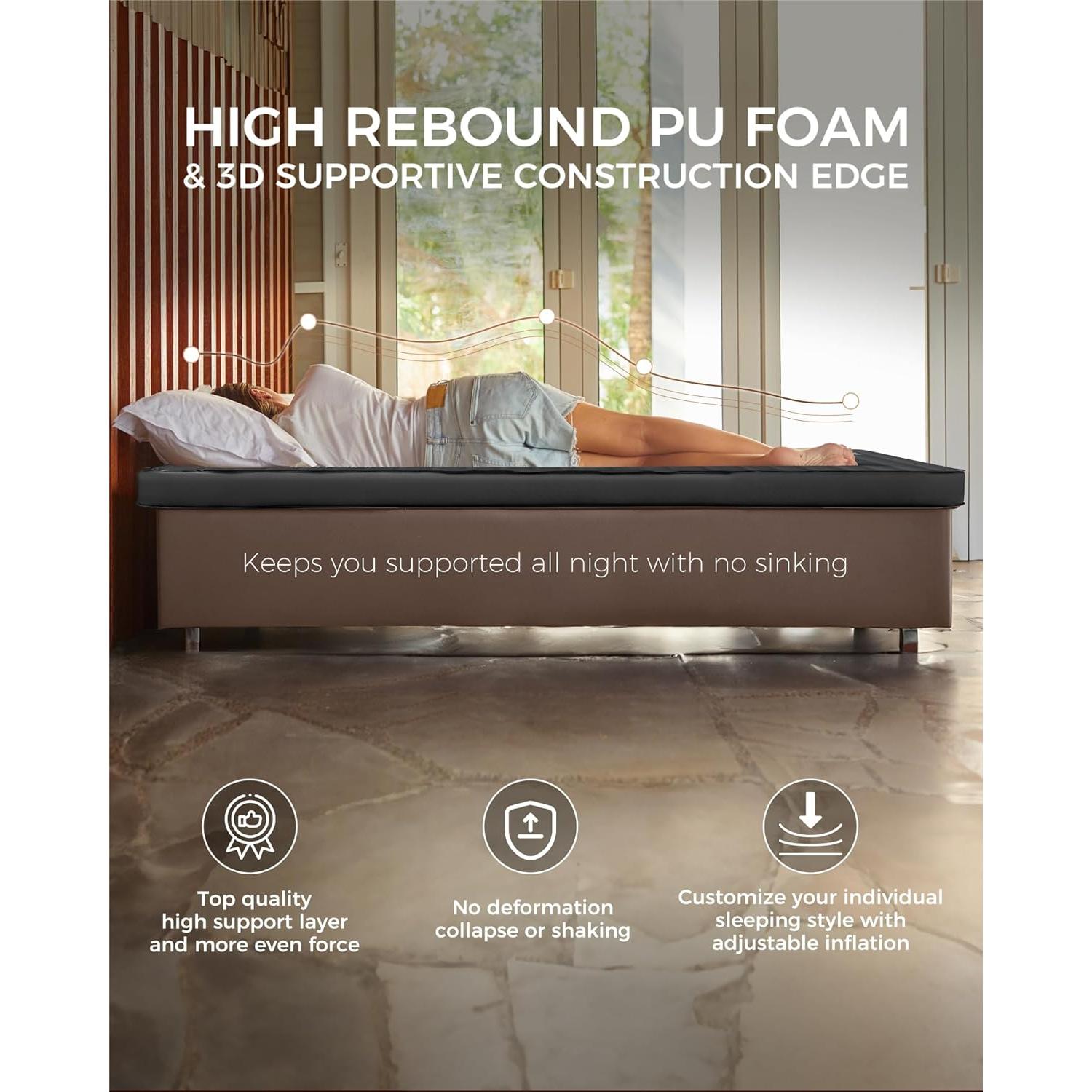 Colchón Inflable KingCamp 3" (7.62 cm) Autoinflable Negro