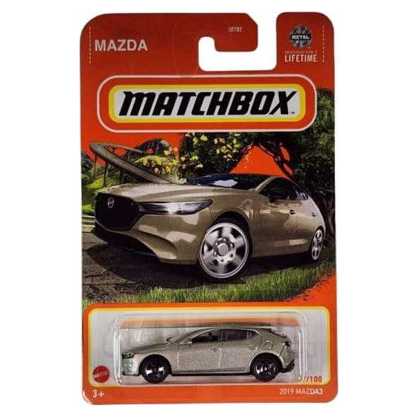 Mazda3 2019 Matchbox Diecast Oro Blanco 1:64 Coleccionable