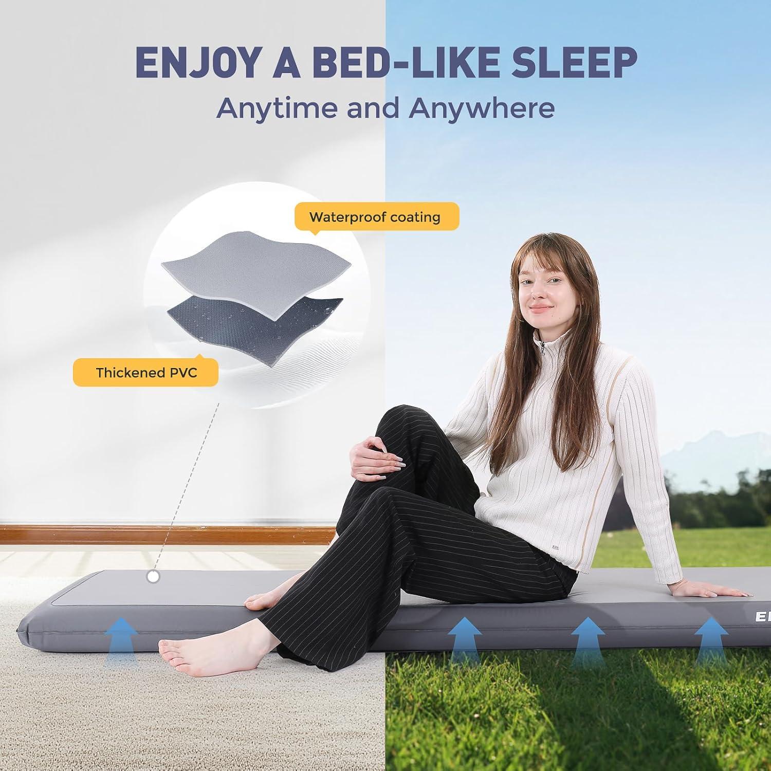 Elegear FiberAir Colchón Inflable Camping 4" 499kg