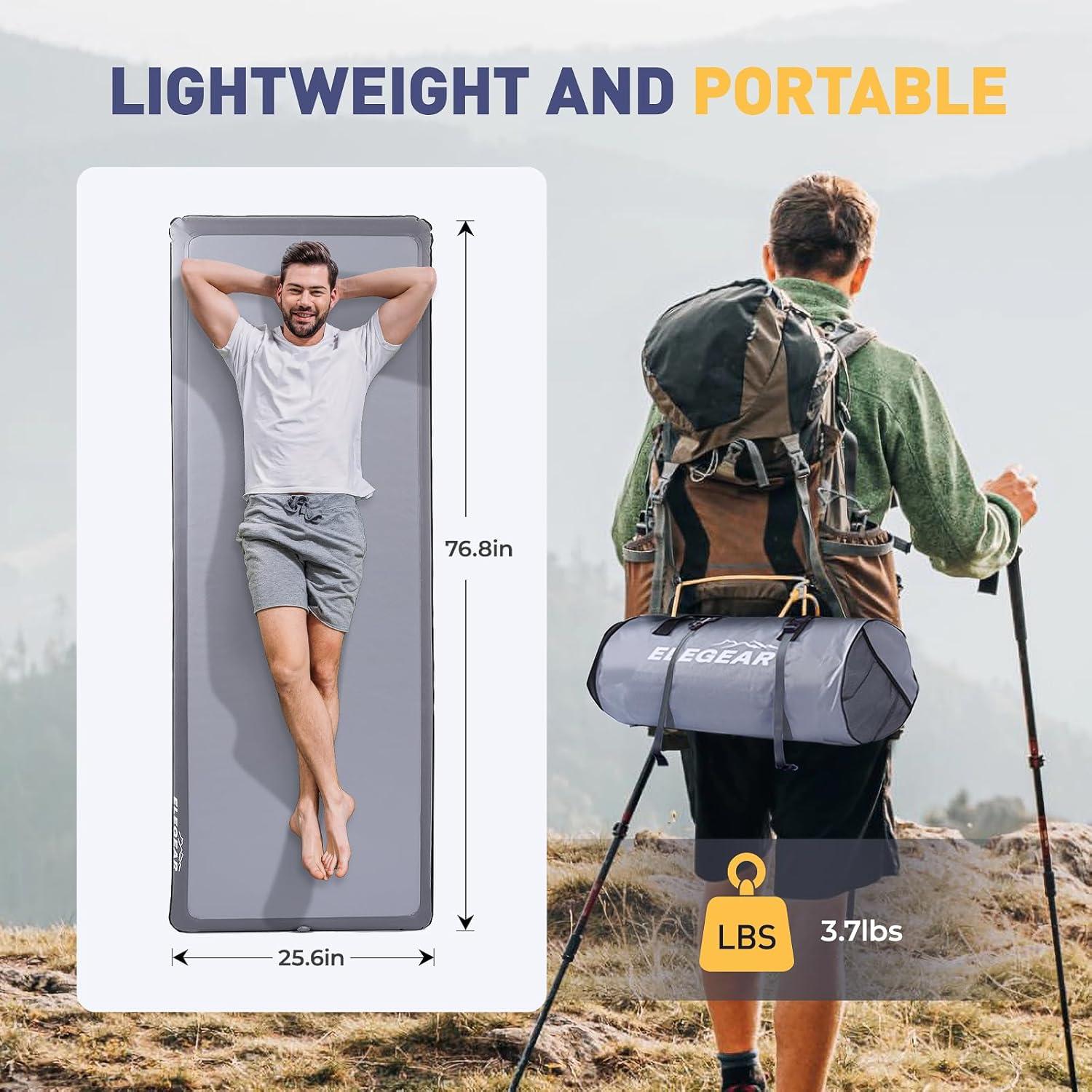 Elegear FiberAir Colchón Inflable Camping 4" 499kg