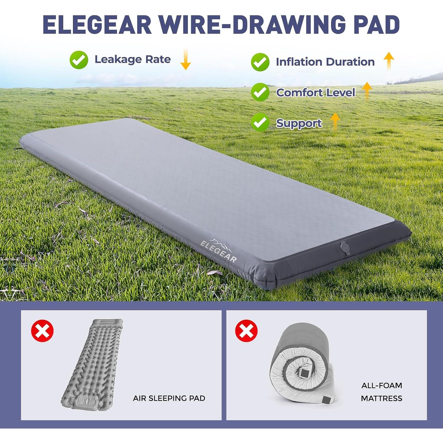 Elegear FiberAir Colchón Inflable Camping 4" 499kg