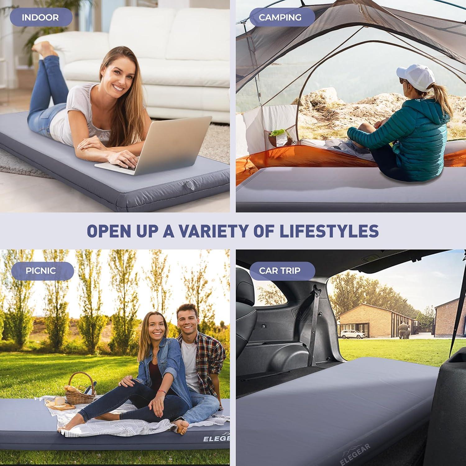 Elegear FiberAir Colchón Inflable Camping 4" 499kg