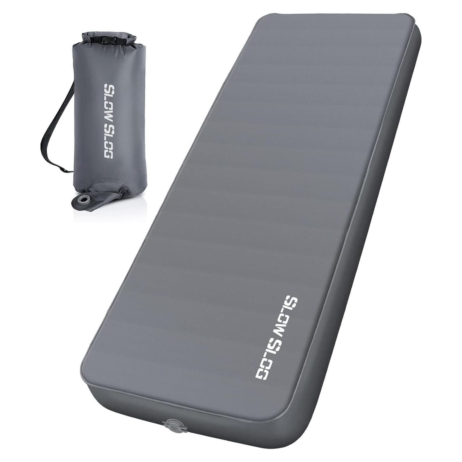 Self-Inflating Sleeping Pad with Portable Electric Air Pump, 4in Thick Memory Foam Camping Mattress for Tent Cot & Car Travel, Fast Inflate & Deflate Camping Pad