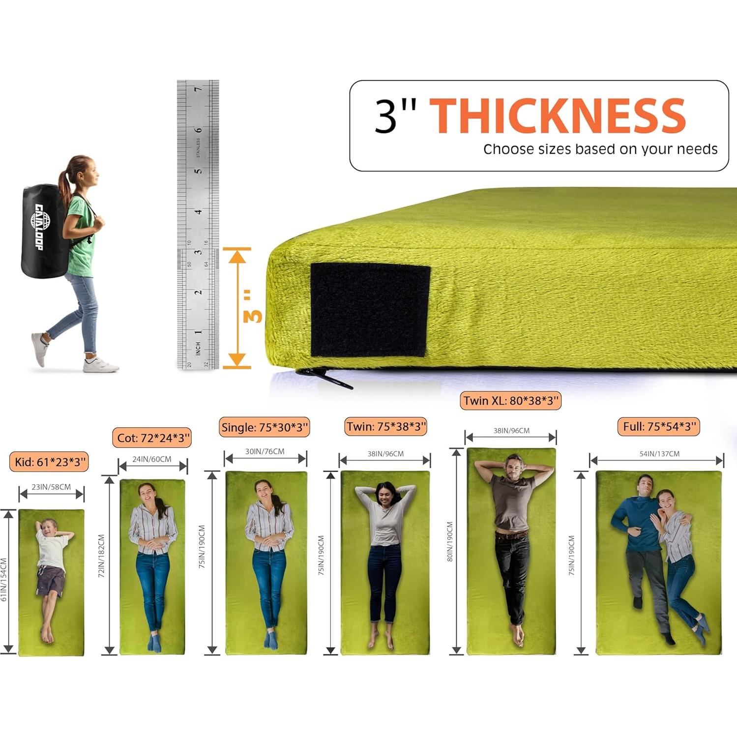 Colchón de Camping Viscoelástico Gaialoop Doble 190.5x96.5cm