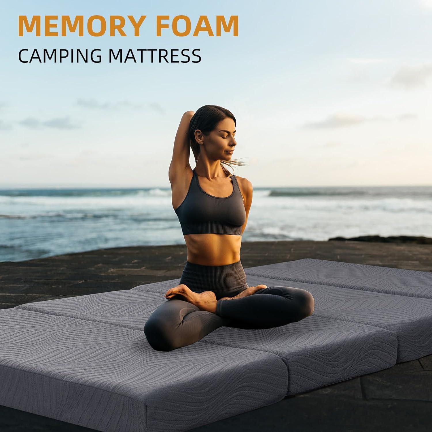 Colchón de Camping GEMBED 4 Pulgadas Espuma Viscoelástica