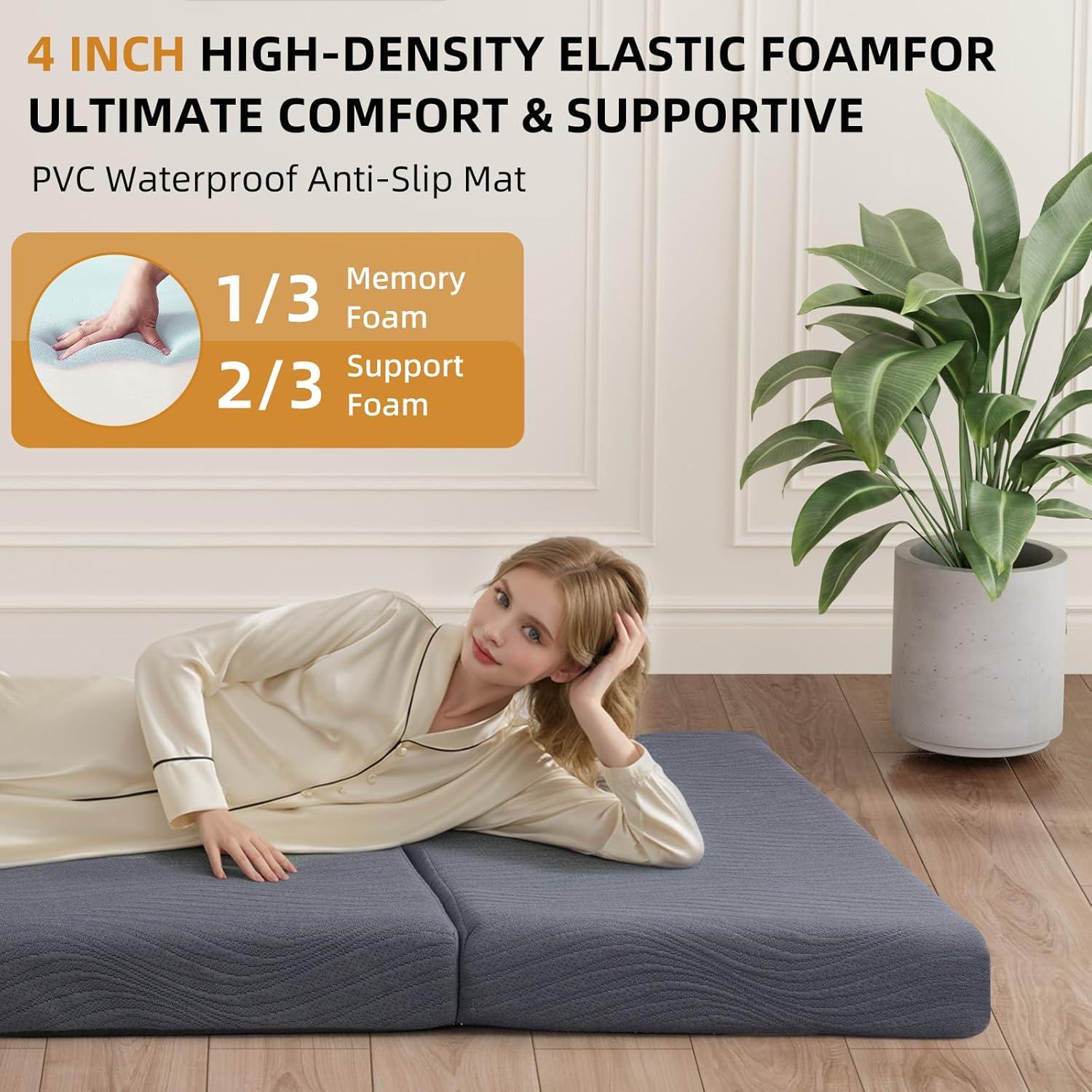 Colchón de Camping GEMBED 4 Pulgadas Espuma Viscoelástica