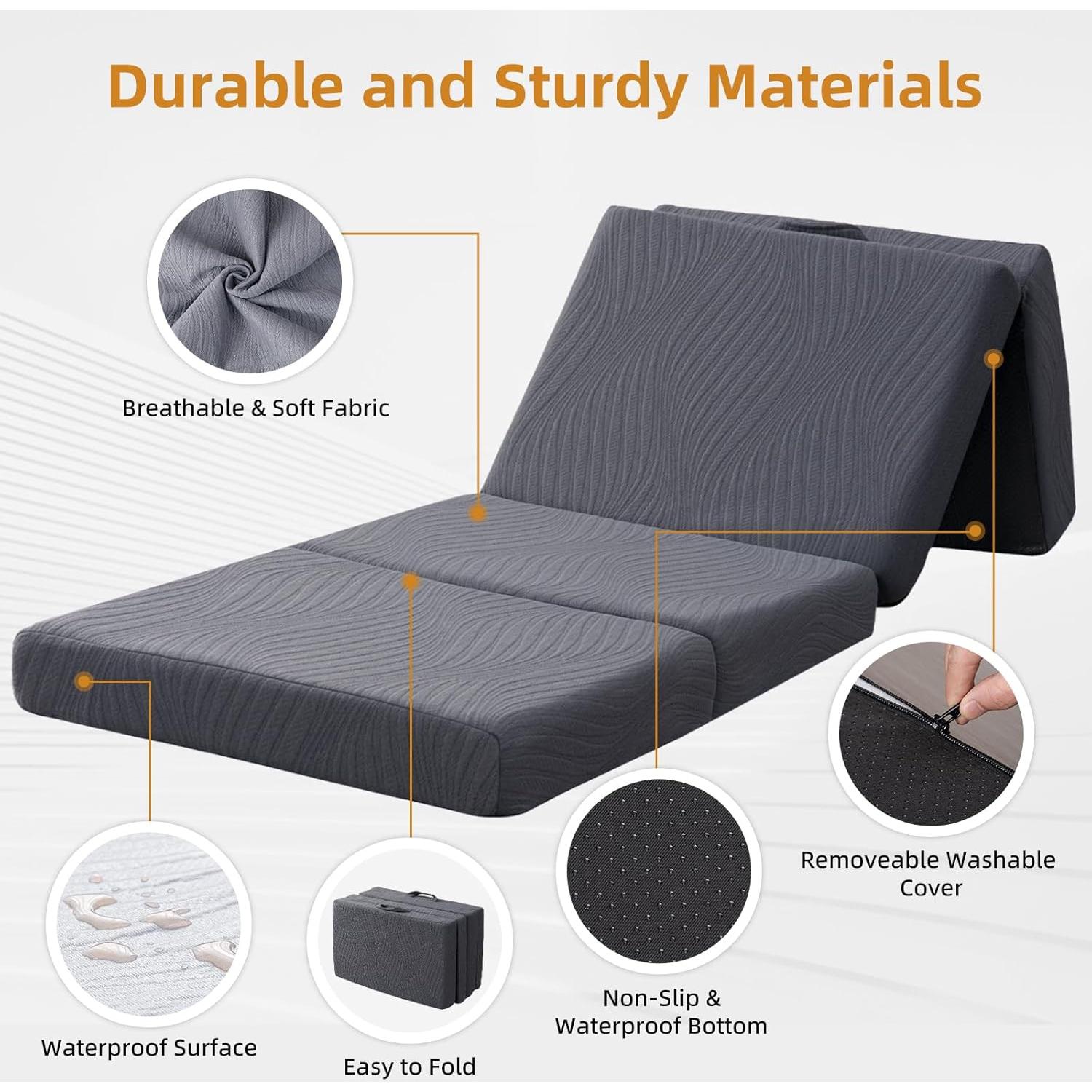 Colchón de Camping GEMBED 4 Pulgadas Espuma Viscoelástica