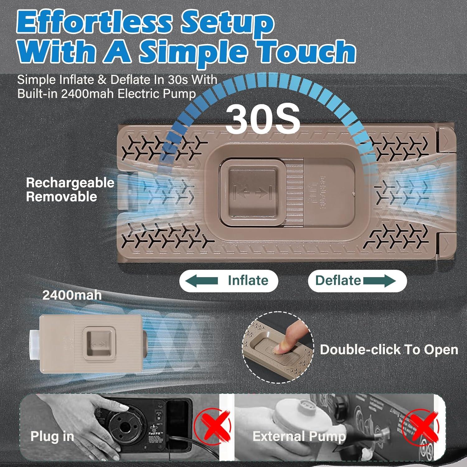 Colchoneta de Camping Autoinflable DOYXC 8 cm con Almohada