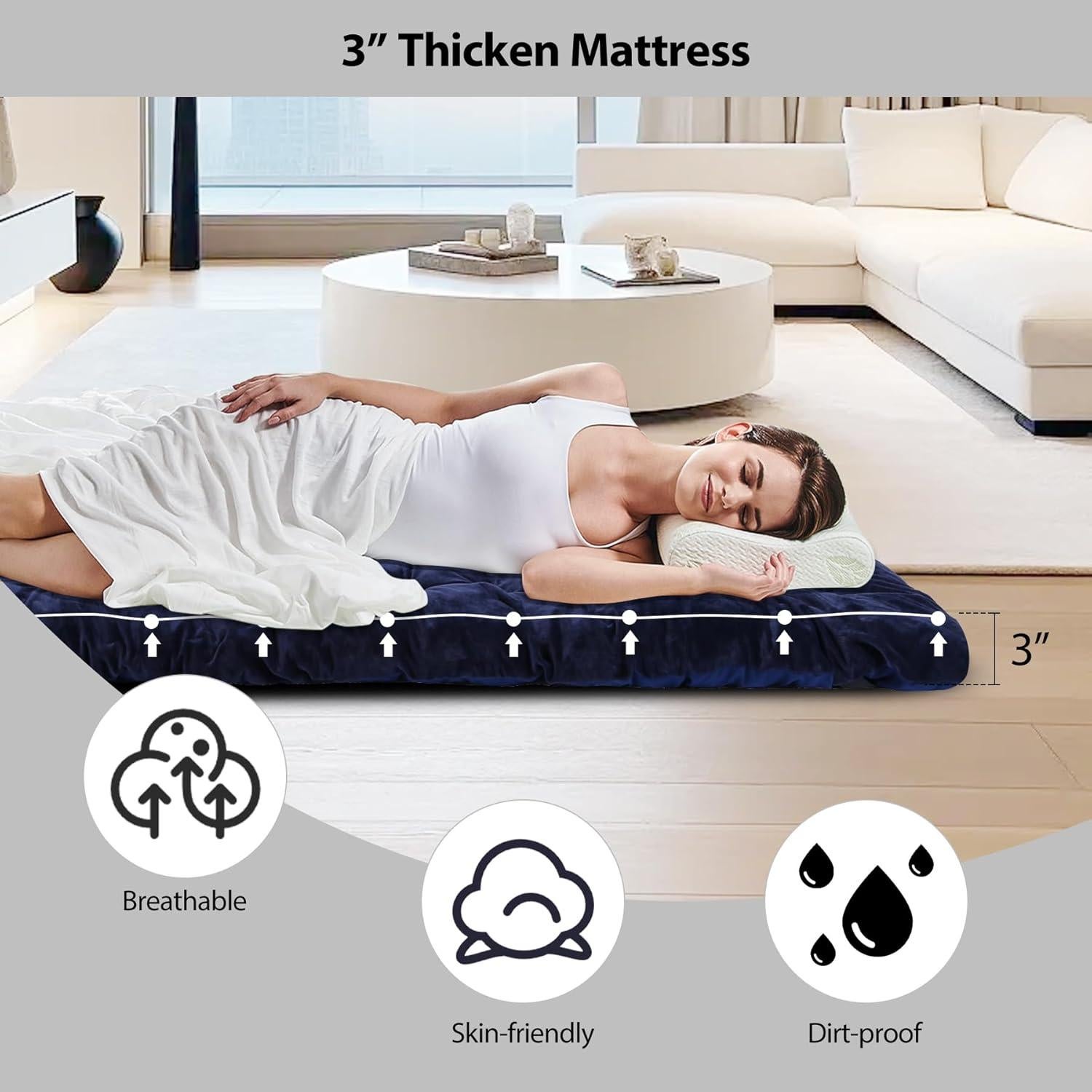 Almohadilla de Cama Plegable REDCAMP 190.5x71.1cm Terciopelo