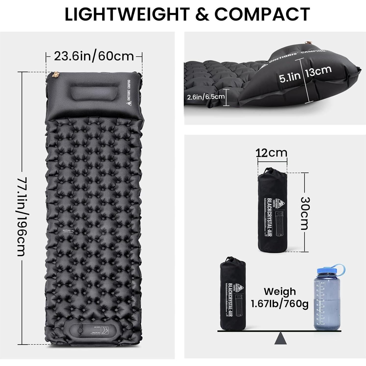 Almohadilla de Dormir ONETIGRIS BLACKCRYSTAL 196x60 cm Ultraligera