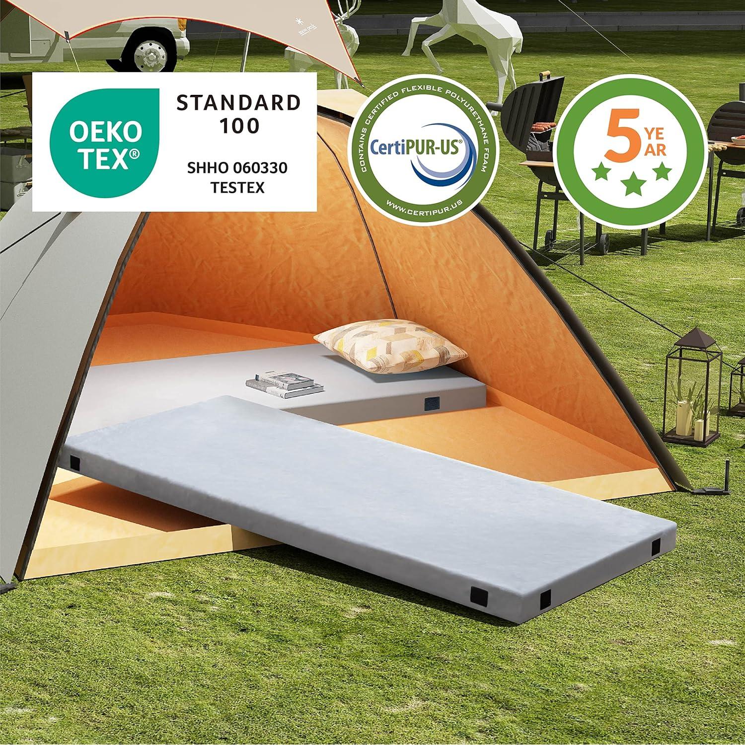 Colchón de Camping MLILY Twin XL 200x97 cm Espuma Viscoelástica