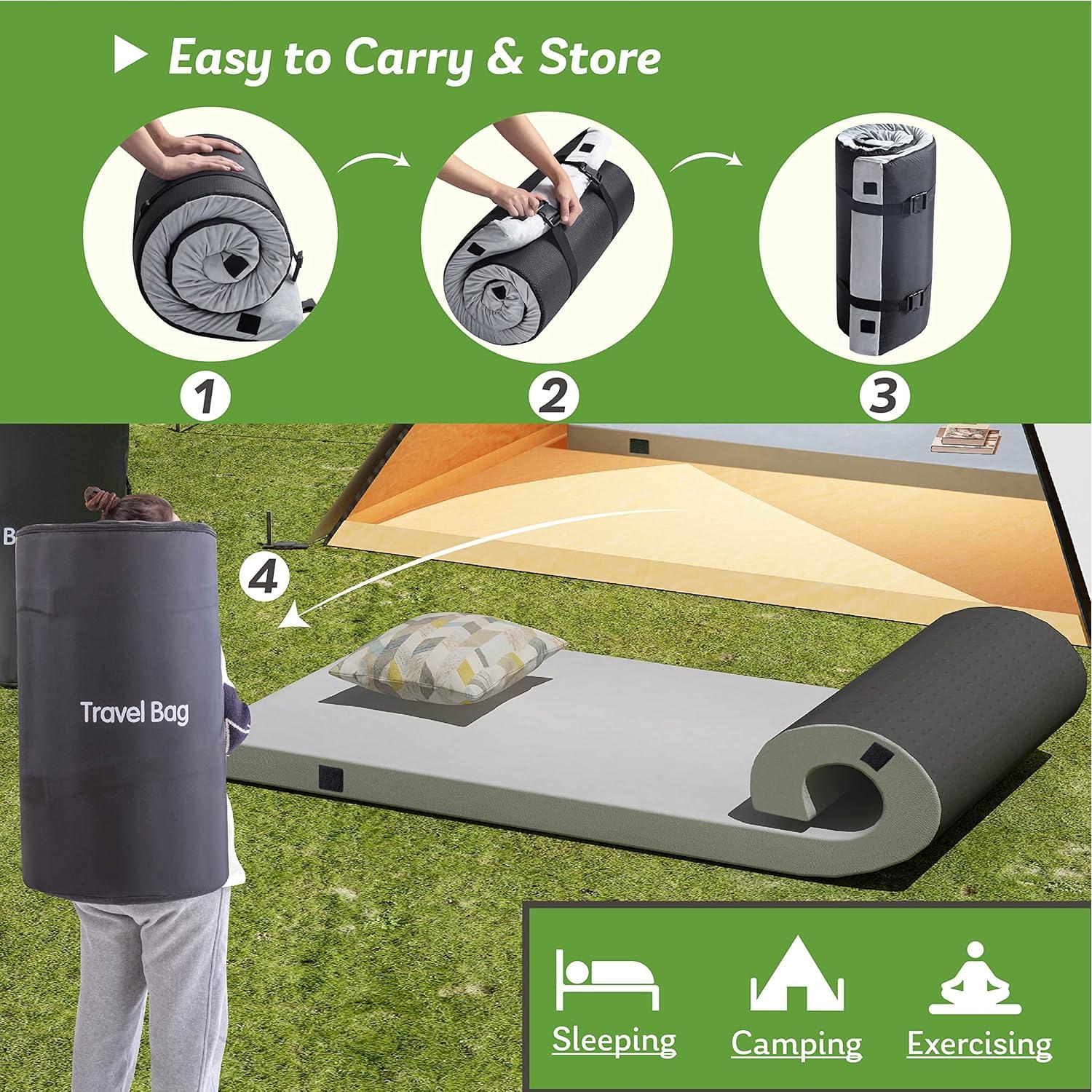 Colchón de Camping MLILY Twin XL 200x97 cm Espuma Viscoelástica